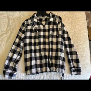 Christopher & Banks flannel quarter-zip